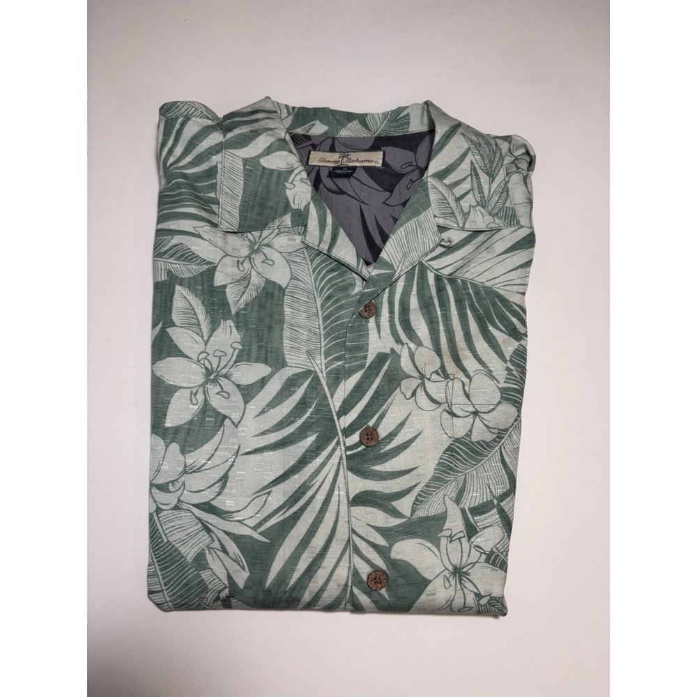 Tommy Bahama Men's Button Up, Size M, Silk, Green Floral